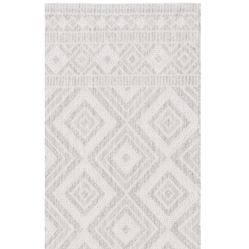 Tapis d'intérieur / extérieur à motif géométrique Courtyard Performance, Carré 6 pi 7 po