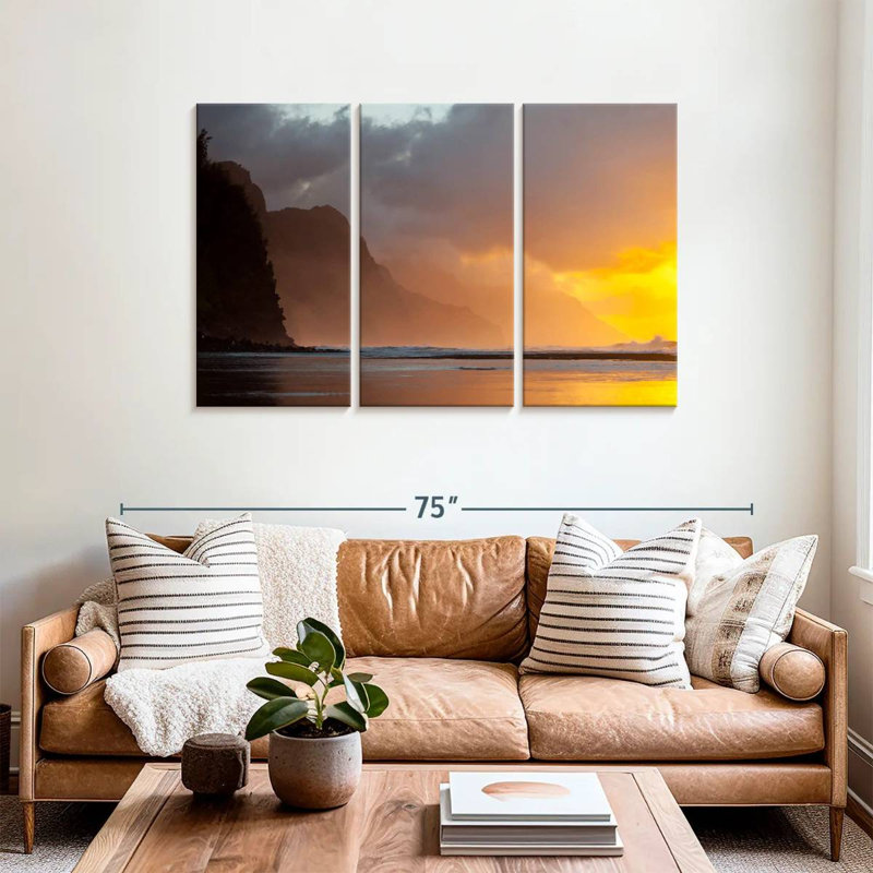 Coucher de soleil Gillard Na Pali, H 20 po x l 33 po