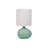 Stoneware Organic Shaped Table Lamp With Linen Shade And Inline Switch In Crackle Glaze