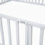 Lit double pleine grandeur en métal avec clôture et porte, blanc-1218066502