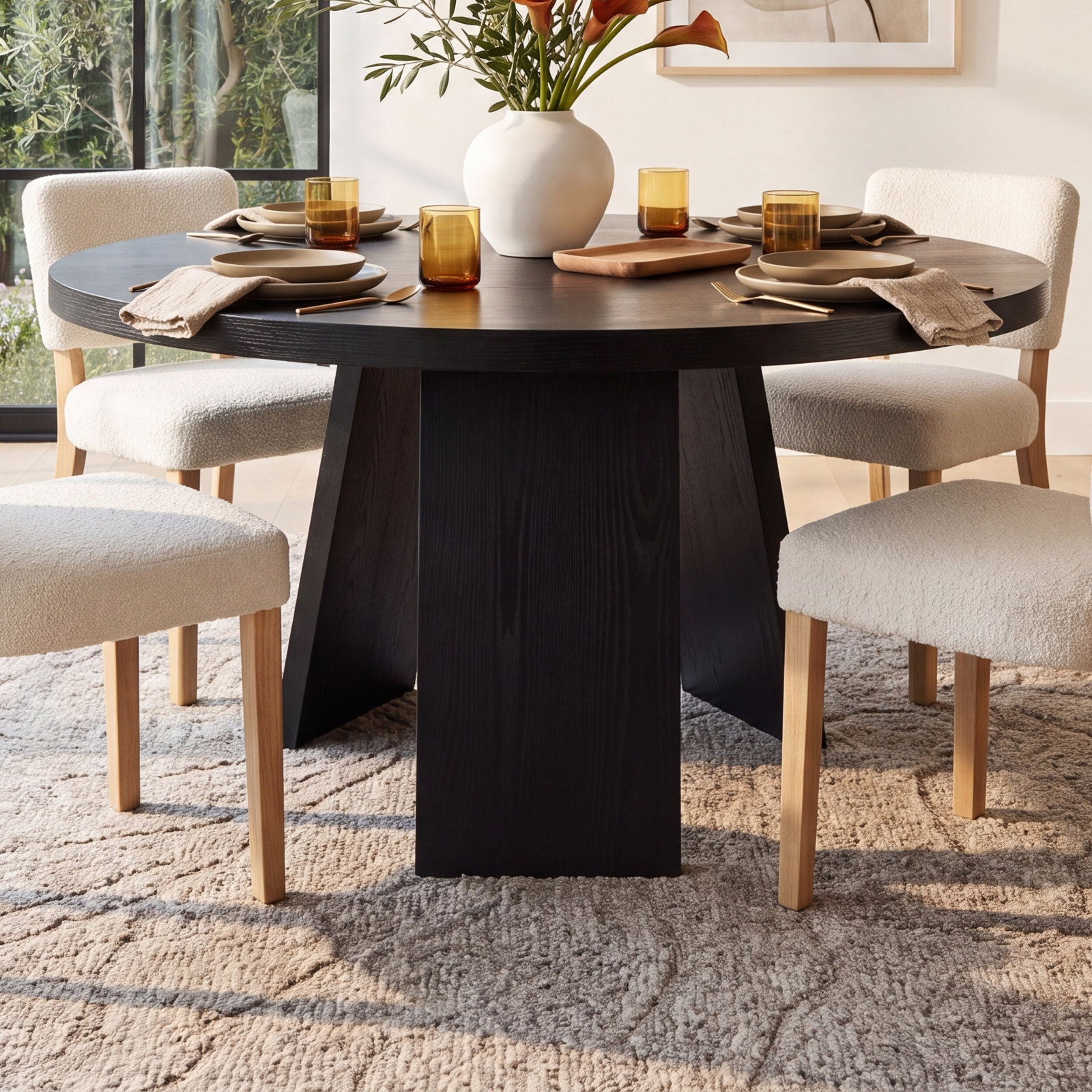 Mattelynn 54'' Round Dining Table, Black
