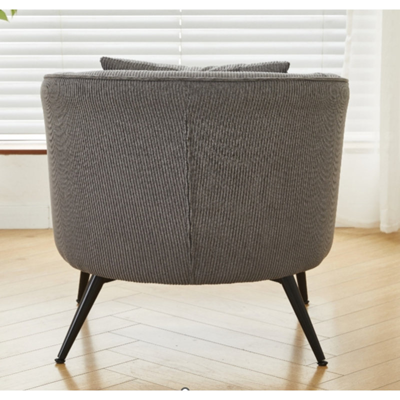 Fauteuil moderne en velours côtelé, Velours côtelé gris
