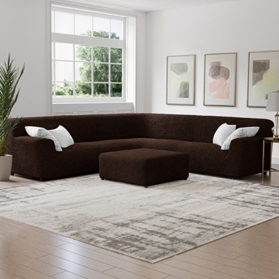 Stretchy Slipcover For Extra Large Corner Sectional Couch Cover - Easy To Clean & Durable - Comfort Collection