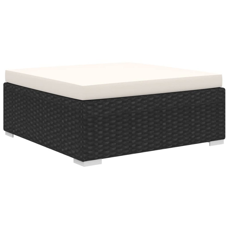 Agostiña 8 Piece Sectional with Cushions, White, Black