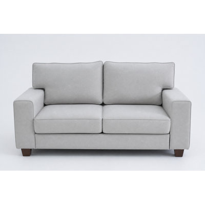 41" Compact Loveseat Sofa, Upholstered Square Arm 2-Seater Couch with Wooden Legs, Small Space Sofa for Living Room & Apartment