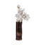Vase moderne en verre avec détail texturé nervuré et silhouette cylindrique, design décoratif élégant pour un look contemporain élégant-368009311