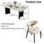 Ensemble de salle à manger 5 pièces de luxe avec table d'appoint en marbre et 4 chaises rembourrées