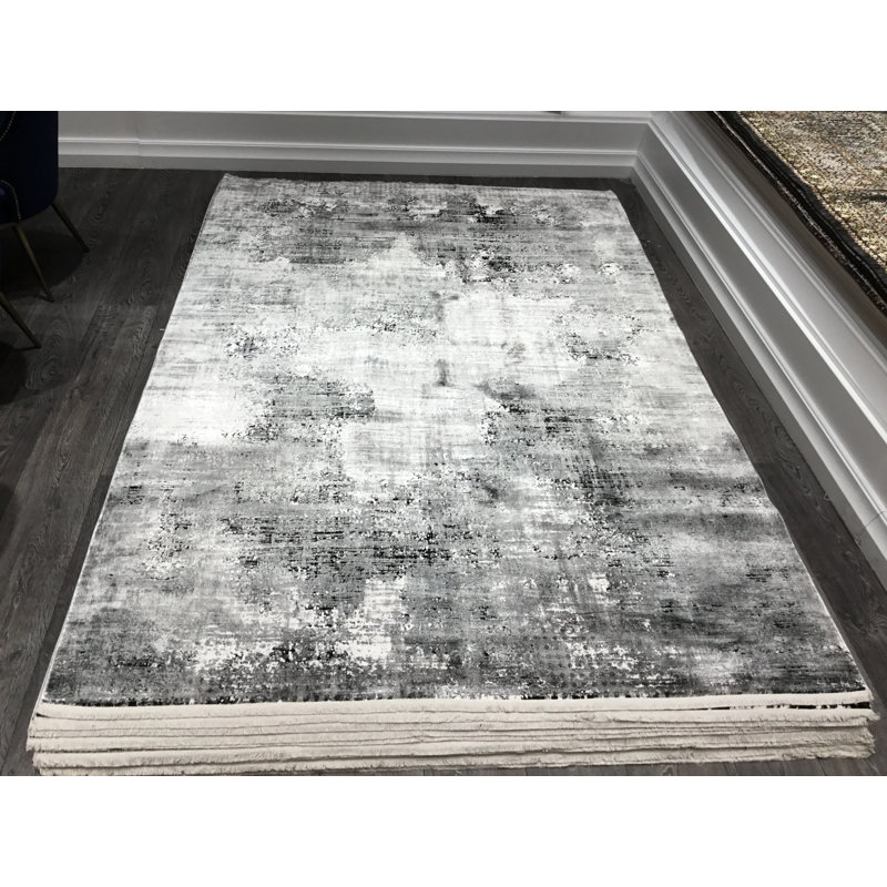 Tapis abstrait gris, Rectangle 8 pi 9 po x 11 pi 9 po