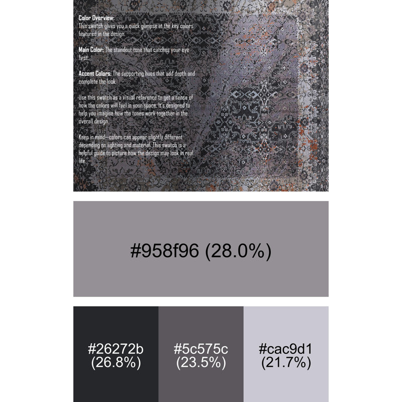 Tapis gris / noir Ikat, Rectangle 7 pi x 10 pi