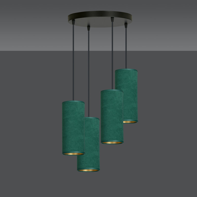 Ealidh 4 - Light Steel Cluster Pendant, Green