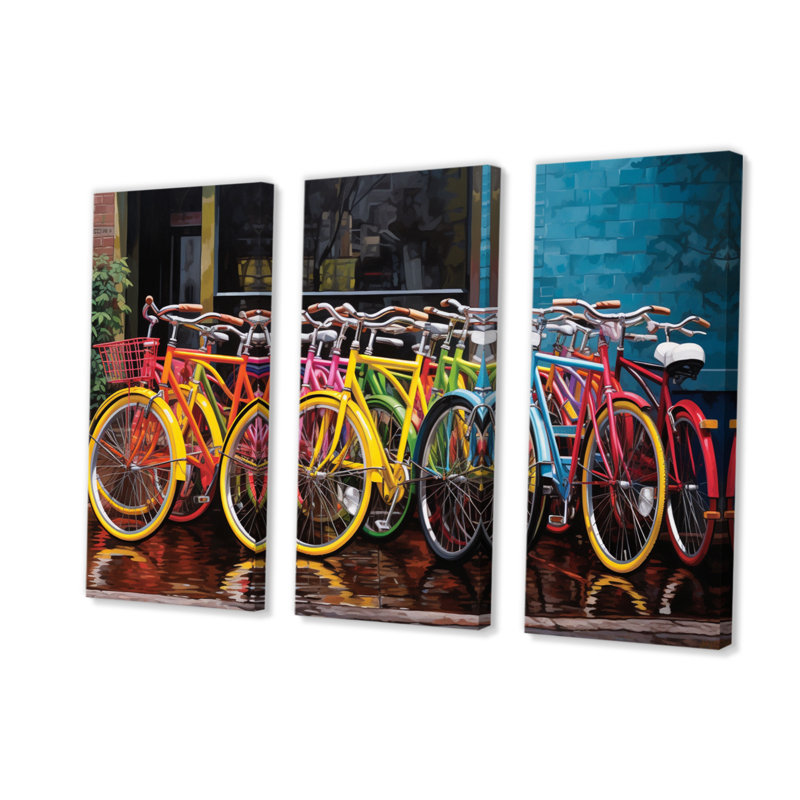 Vélo Joyful Rides II - ensemble de salon d'art mural transport, H 40 po x l 60 po x P 1 po