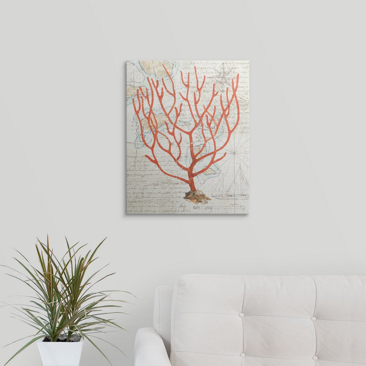 «Textured Coral I» par Avery Tillmon, impression, H 48 po x l 38 po x P 1,5 po, Toile