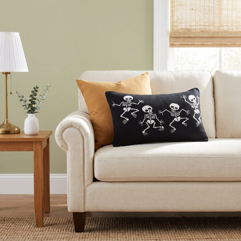 16" x 24" Skeleton Halloween Throw Pillow
