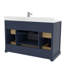 Ensemble de meuble-lavabo simple autoportant 48 po Maya avec plateau en quartz blanc Maya-92871977