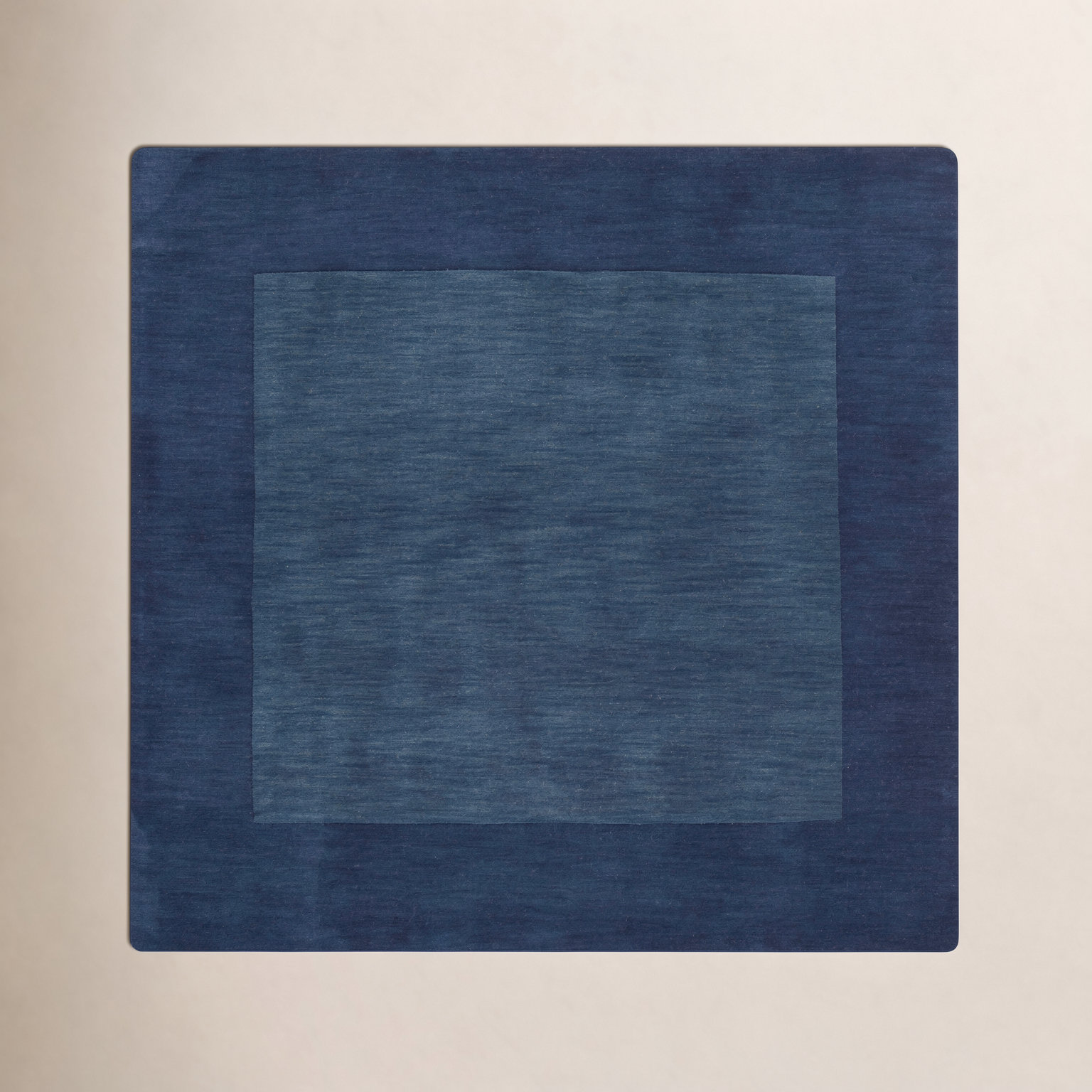 Dolma Navy Hand-Loomed Wool Rug, Square 9'9"