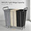 Grand trieur à linge sur roulettes avec roulettes, organisateur de chariot à linge robuste à 3 sections de 360 litres avec sacs et freins amovibles et imperméables pour la salle de lavage, la salle de bain, la chambre à coucher
