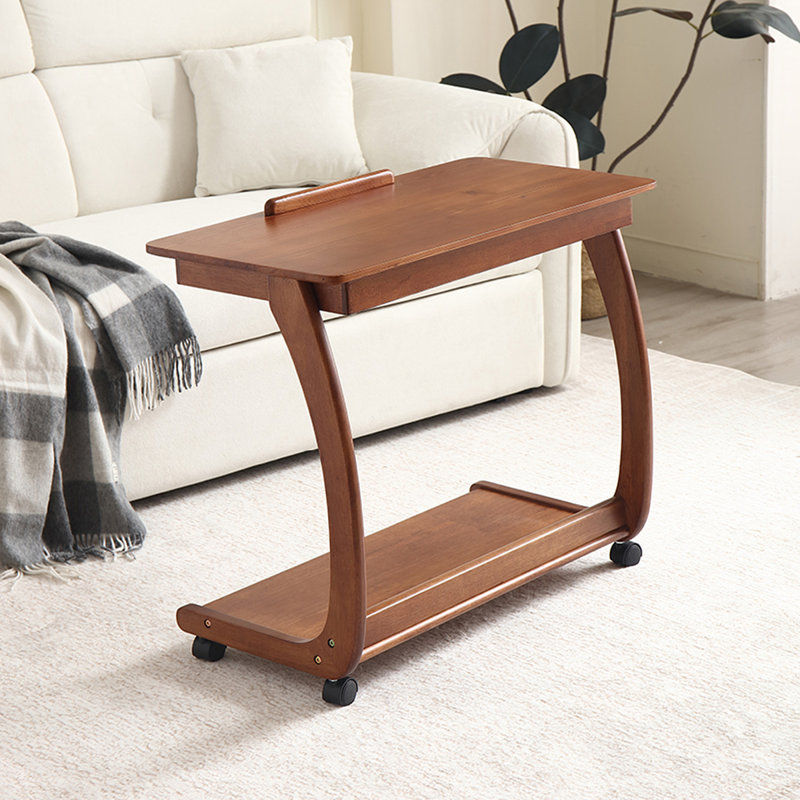Modern minimalist adjustable and mobile End Table, 26.77" H x 23.62" W x 15.75" D