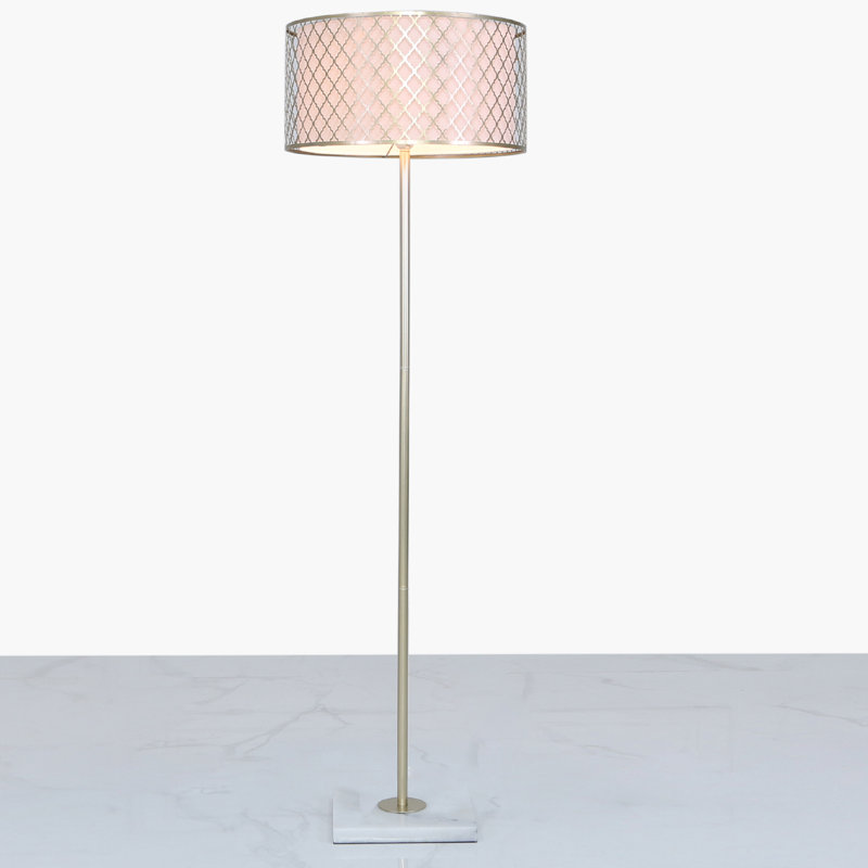 Wellfleet 149cm Traditional Floor Lamp, Champagne, Gold/White