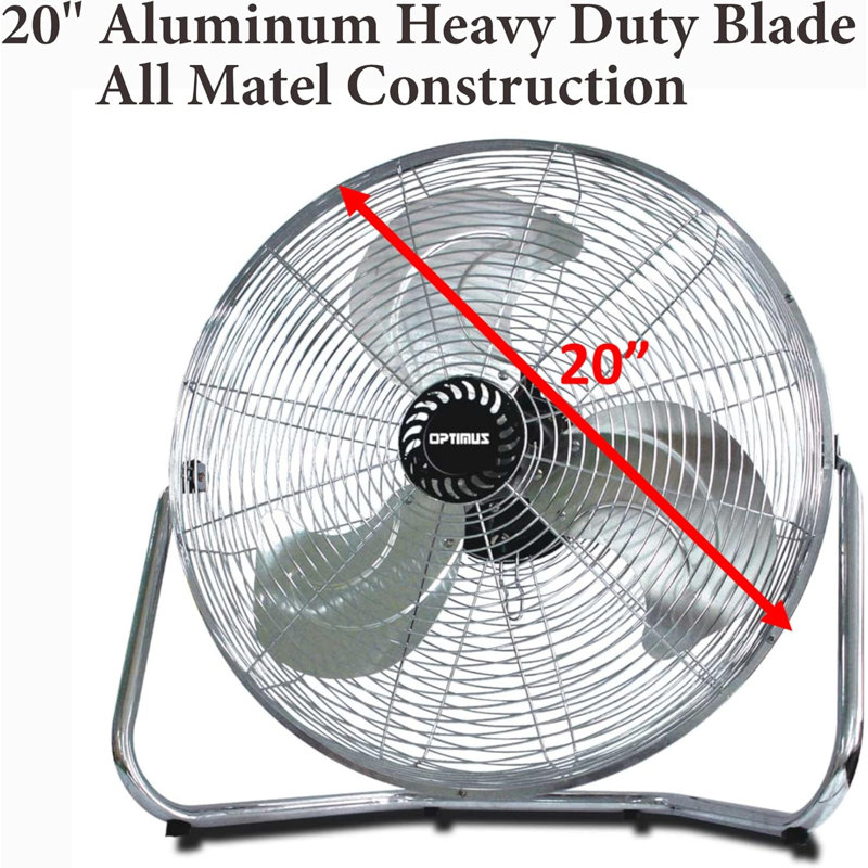 Ventilateur de plancher industriel ultra-rapide Optimus, H 19 po x l 17 po x P 19 po, Argent argent