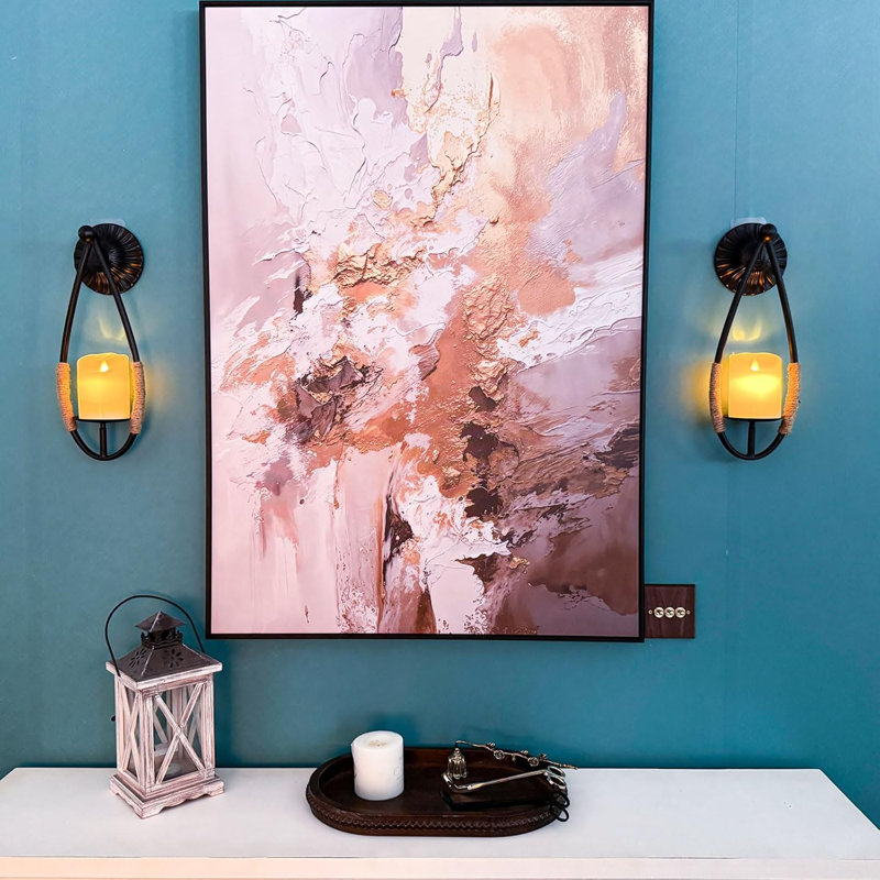 Black Wall Mounted Metal Candle Holder