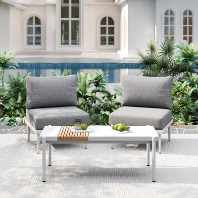 3-Piece Outdoor Patio Furniture Set, Outdoor Coffee Table