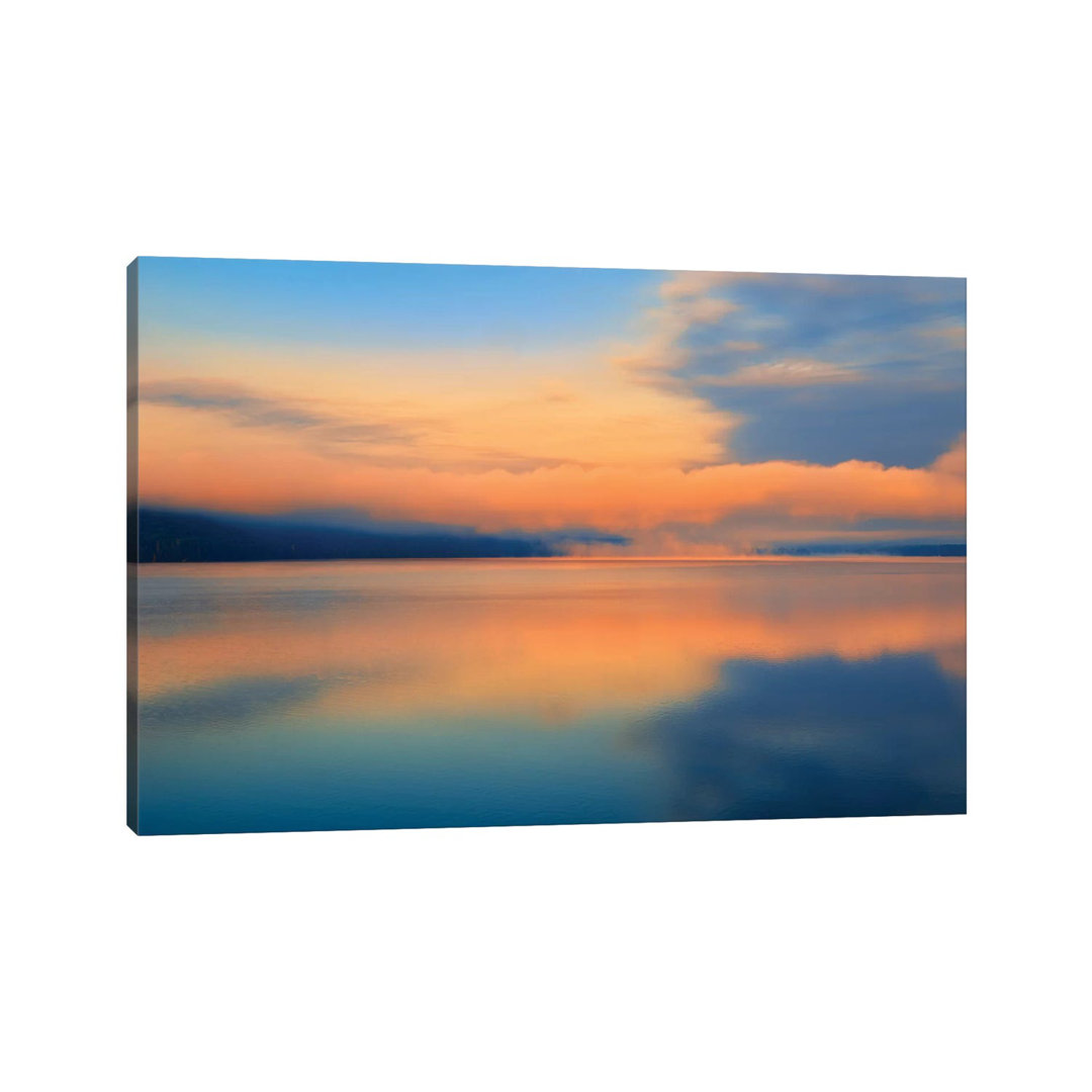 Canada, Ontario, Algonquin Provincial Park. Sunrise And Fog On Lake Of Two Rivers. by Jaynes Gallery - Wrapped Canvas Print