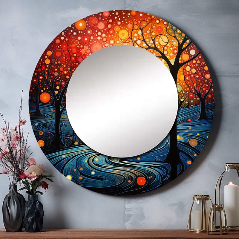Miroir mural méditation coloré, méditation, 29 po x 29 po