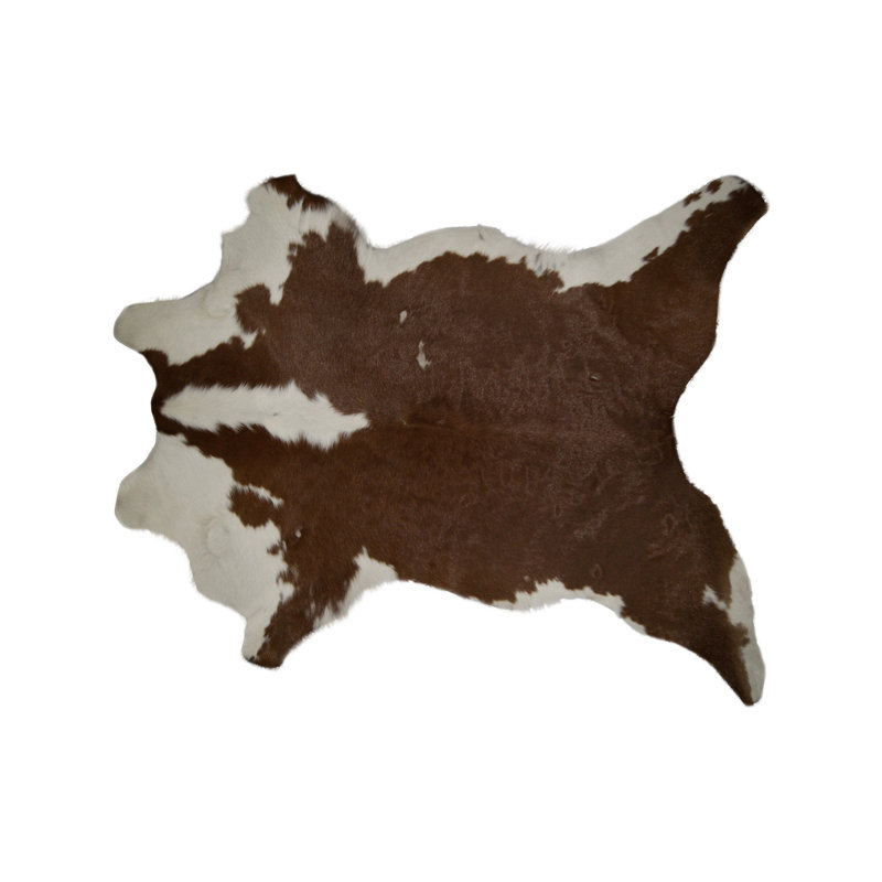 Natural Home Decor Classic Calfskin Throw Rug | 1-Piece | Brown/white | 2'x3'