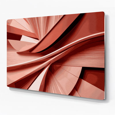 «Geometric Abstraction 31», art mural en métal beige