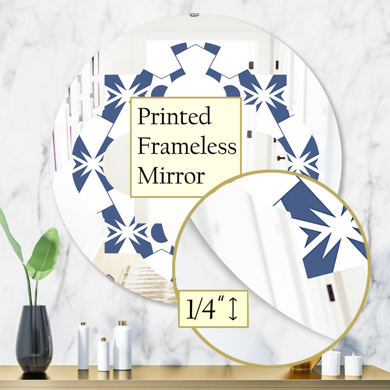 Miroir mural sans cadre quadrilobe géométrique design i modern, H 31,5 po x l po