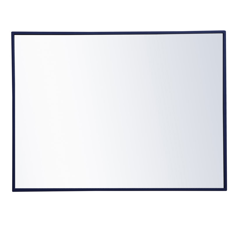 Sabine Metal Rectangle Wall Mirror, 32" x 24", Blue