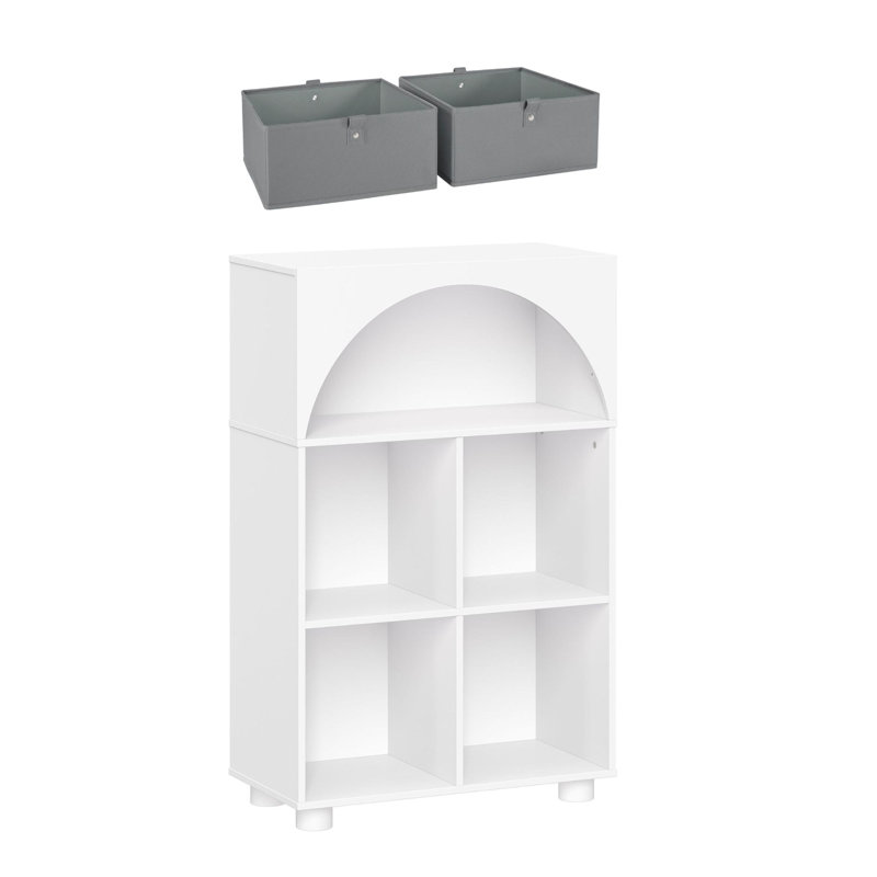 Armoire de rangement avec rangement à chaussures à 4 casiers avec tablettes Riverridge, Blanc / Gris