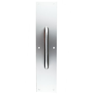 4 in. x 16 in. Black Push Plate