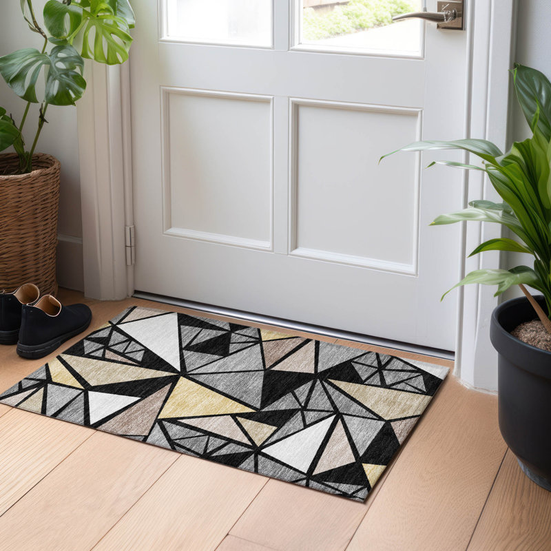Tapis intérieur / extérieur lavable à la machine Chayden ACN1039, Rectangle 1 pi 8 po x 2 pi 6 po