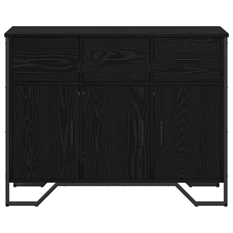 Sideboard 97 X 32.5 X 74.5 Cm Engineered Wood, Black Oak