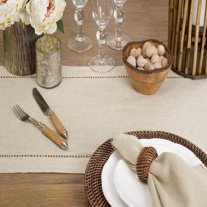 Cowen Hemstitched Table Runner, 45" L x 16" W