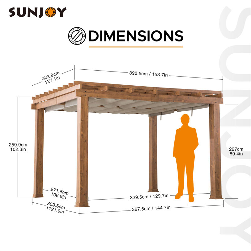 13 pi. L 11 pi. Pergola en aluminium