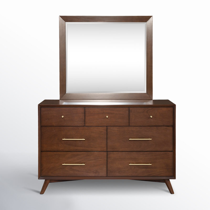 Commode 7 tiroirs avec miroir Williams, Noyer