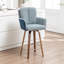 Tabouret de bar pivotant bleu à hauteur de comptoir avec pieds courbés-347923274