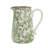 9" Green And White Leaf Ceramic Round Jug Vase-131440650