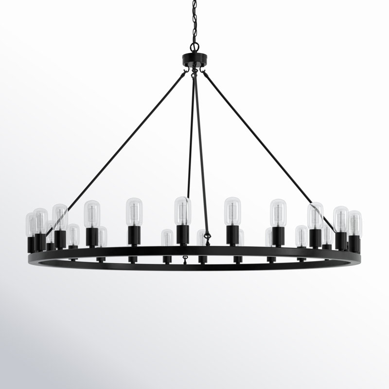 Halleck 24-Light Wagon Wheel Chandelier