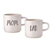 Rae Dunn Super Mom & Dad mug coffee ☕️ cup Set!