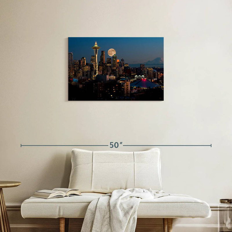 Ravi Seattle Moonrise, 20" H x 30" W