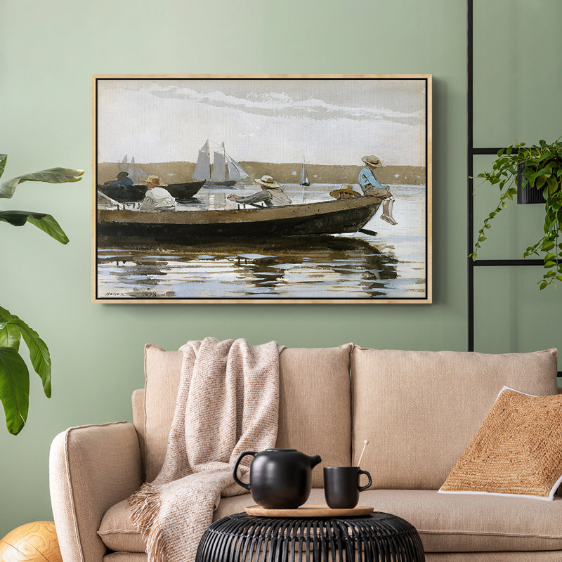 Garçons dans un dory, 1873 - Winslow Homer, toile tendue avec châssis Homer, 24 po x 36 po, Naturel