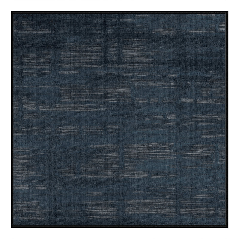 Machine Washable Abstract Gray Area Rug, Square 3'
