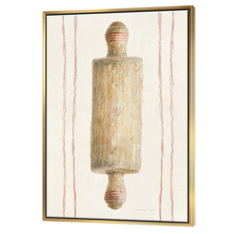 «Farm Kitchen III», reproduction d'art, Toile avec cadre flottant or, H 32 po x l 16 po x P 1 po