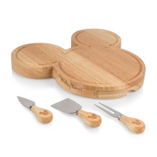 Mickey Mouse and Mickey Head Shaped 4 Piece Cheese Board Set