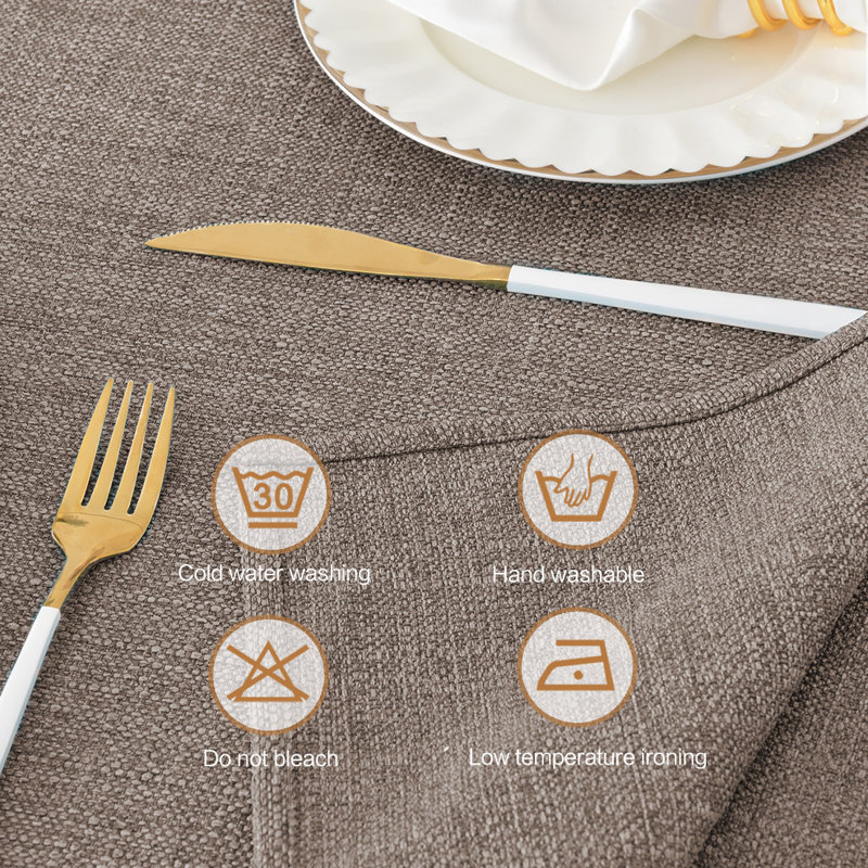 Absher Stain Resistant Tablecloth, Greige, 95" L x 55" W