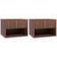 Floating Nightstand Set of 2 with Drawer and Shelf, Brown