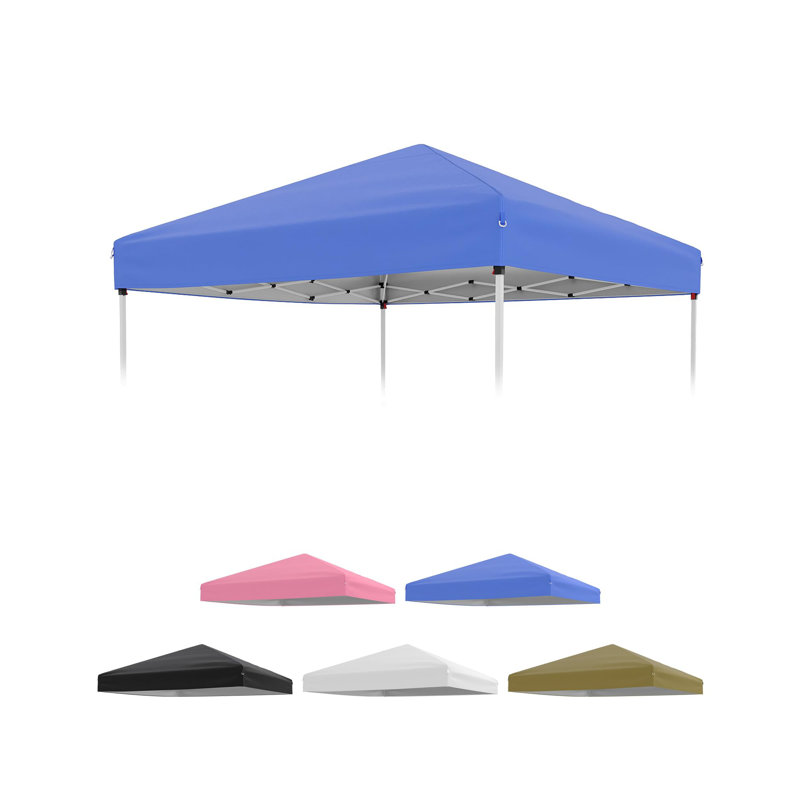 10x10ft Canopy Replacement Top, Silver Coated Waterproof UV Protection Cover for Pop Up Tent Patio Garden Shade, Blue